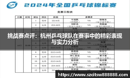 挑战赛点评：杭州乒乓球队在赛事中的精彩表现与实力分析
