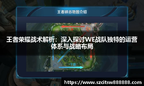 王者荣耀战术解析：深入探讨WE战队独特的运营体系与战略布局